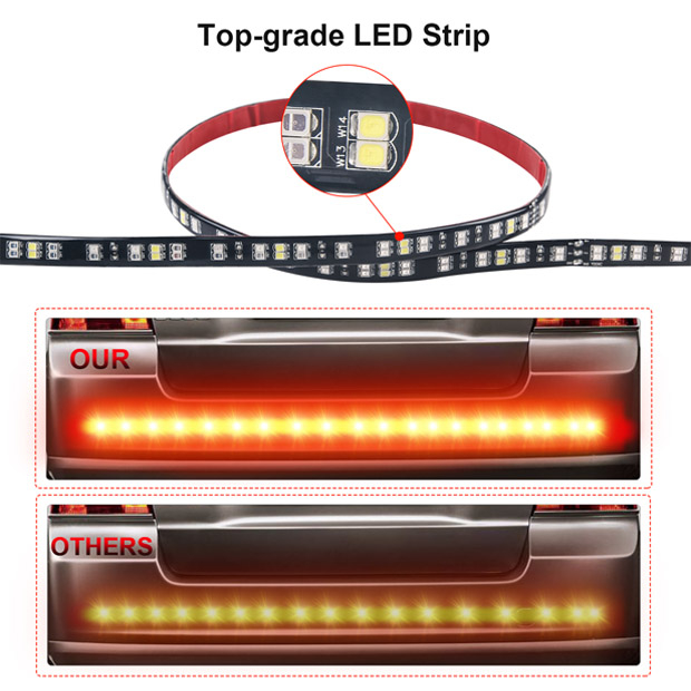 60  'Double Row Waterproof LED 유연한 스트립 트럭 테일 게이트 트레일러, SUV 및 견인 차량