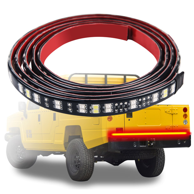 60" Double Row Waterproof LED Flexible Strip Truck Tailgate Light for Trailer, SUV and Towing Vehicle