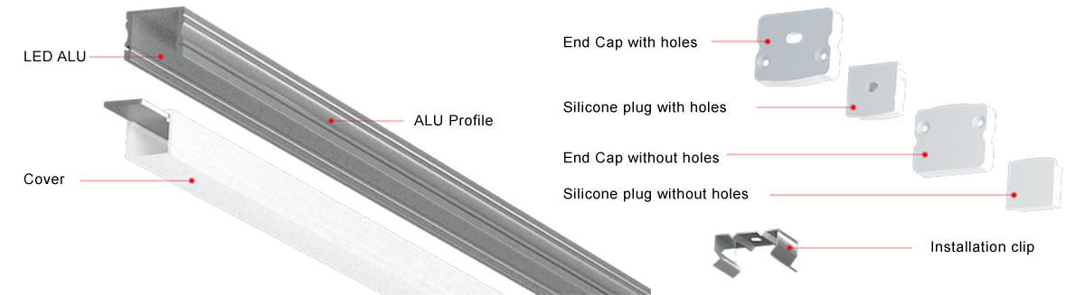 Led strip aluminum profile - Ledodm Lighting Manufacturer